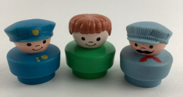 Fisher Price Little People Chunky Figures Conductor Police Officer Vinta... - $23.71