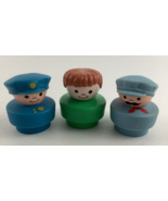 Fisher Price Little People Chunky Figures Conductor Police Officer Vinta... - $32.20 CAD