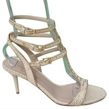 Donald Pliner Metallic Gold Snake Bone Leather Shoe New Strappy Sandal N... - $130.00