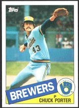 Milwaukee Brewers Chuck Porter 1985 Topps Baseball Card #32 nr mt - £0.39 GBP