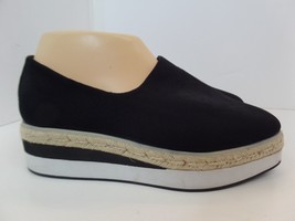 DKNY &quot;Lior&quot; Black Fabric Uppers  Platform Jute Espadrilles Slip on Shoes  Sz 9.5 - £23.25 GBP