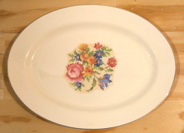 11&quot; Oval Serving Platter Petit Point By Harker Pottery Co. Made In Usa - £15.69 GBP