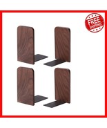 Natural Walnut Bookends - Non-Slip, Heavy Duty Support, 2 Pairs for Orga... - $813.59 MXN