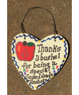 Teacher Gifts Wood Sign 6003 Thanks a Bushel Second Grade Teacher - £1.53 GBP