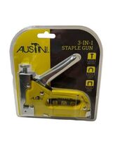 Austin Staple Gun Yellow (3 in 1) New (For U-Crown/Crown Staples &amp; Brad ... - $20.85