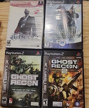 Playstation 2 Ps2 Game Lot Ghost Recon 1 &amp; 2 Hitman 2 Medal Of Honor Frontline - £15.42 GBP