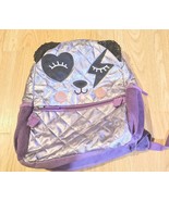 Wonder Nation Panda Bear Backpack Purple Silver Heart Lighting 2 Zipper  - $187.81 MXN