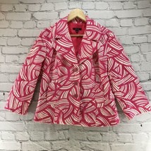 Rafaella Blazer Jacket Pink White Womens Sz L FLAW - £15.56 GBP