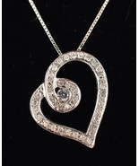 *10K White Gold Diamond Heart Pendant Necklace 18&quot; - $346.83 CAD