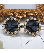 Tiny Flower embellished Jewel High Fashion Party Woman Sunglasses - $48.41 CAD