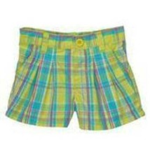 Girls Shorts Carters Green Blue Plaid Casual Knit-size 5 - £5.42 GBP