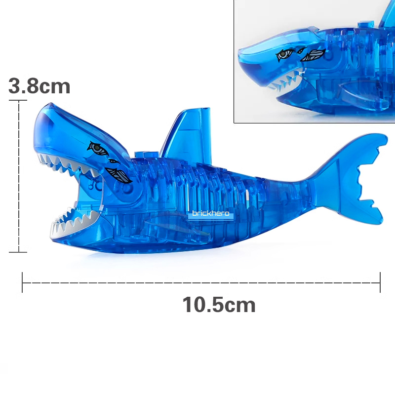 Transparent Blue Shark Pirates of the Caribbean Lego Minifigure Brick Toys Gift