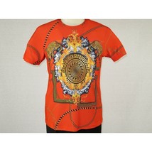 Men Crew T Shirt Makrom Turkey Medallion medusa Lion Floral 1231-426 red Gold image 2
