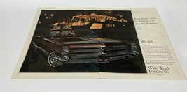 Vintage 1966 Pontiac Wide-Track Improved Print Ad - $7.87