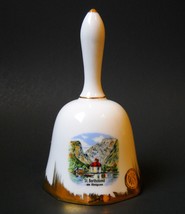 St Bartholoma am Konigssee Germany Bell White Gold Trim Porcelain Collec... - $35.00