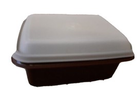 Vintage Lunch Box from Tupperware - Brown with off white lid - - £3.92 GBP