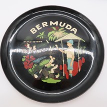 Vintage Bermuda Souvenir Black Plastic Tray  1960&#39;s 1970s Midcentury - £13.13 GBP