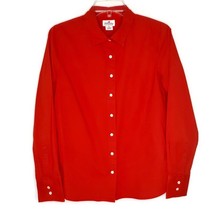 Haberdashery J Crew Womens Shirt Size Medium Long Sleeve Button Up Collared Red - £11.84 GBP