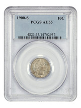 1900-S 10C PCGS AU55 - £101.53 GBP