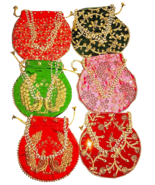Indian Wholesale Traditional Ethnic Women Potli Clutch Bag Handbag-6 pcs - €44,85 EUR