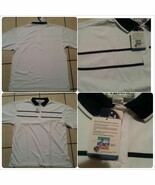 Green White polo shirt short sleeve cotton blend short sleeve polo shirt... - $15.20