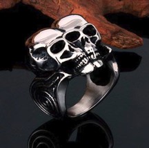 Biker&#39;s Conjoined Skulls ring size 11 only - $14.45