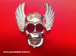 Biker Silver Tone Wing Skull Rivet Studs Spots 4.4x3.6cm 7x3.5mm set of ... - £21.63 GBP