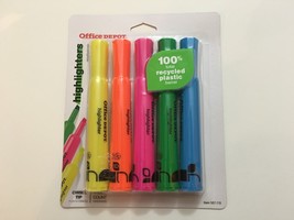 Office Depot Chisel Tip Highlighters 5 Count Multi-color - £9.29 GBP
