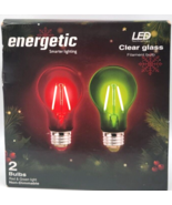 Energetic LED Clear Glass Light Bulbs Red &amp; Green Christmas Decorations ... - £9.47 GBP