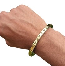 Mool Mantar Kara Smooth Flat Stainless Steel Brass Line Singh Kaur Kada Sikh T5 - £52.98 GBP