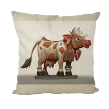 Light Brown Cow Throw Pillows - £16.02 GBP