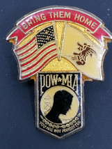 Lapel Pin POW-MIA Flag Eagle Shield Bring Them Home Vintage - $9.45