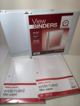 Bundle - 4 Items: 2 items of 1&quot; View Binders and 2 items of 150-sheet of... - $17.99