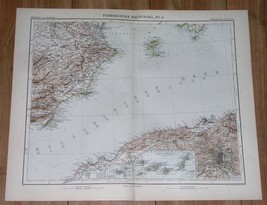 1905 Original Antique Map Of Spain Murcia Alicante Madrid Ibiza Canary Islands - £15.29 GBP