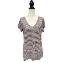 Aeropostale Striped Raw Edge V-Neck Loose Top Maroon Small - $17.82