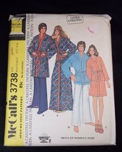 McCall&#39;s Vintage 1973 Pattern 3738 Unisex Robe in 3 lengths Size Small 30-32 - £4.42 GBP