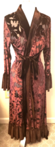 Belted Maxi Dress Forever Dance Size-M  Velvet Multicolor Floral Embossed - $108.88