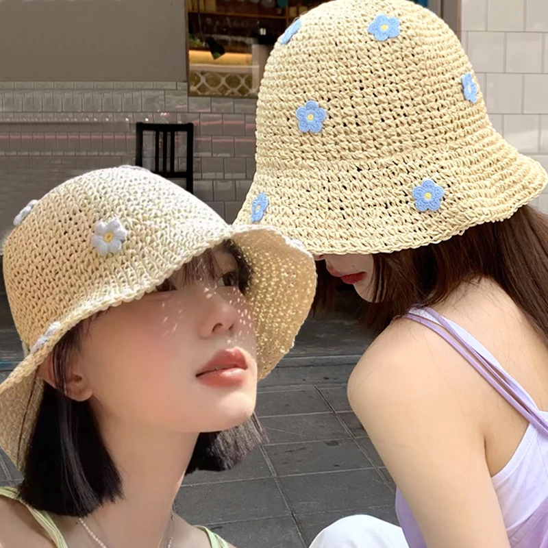 2024 NEW Beach Korean Straw Hat Summer Women Visor Bucket Hat Fisherman ... - £11.64 GBP
