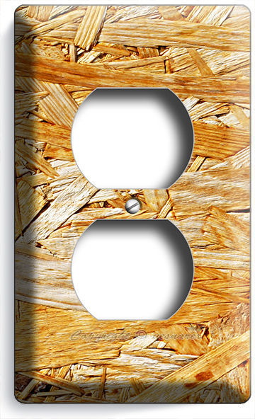 RUSTIC ROUGH PLYWOOD WOOD LOOK DUPLEX OUTLET WALL PLATE KITCHEN ROOM HOME DECOR - £8.16 GBP