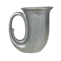 RWF Vintage Pewter Horn Tankard Mug Made In USA Horn Handle - $14.85