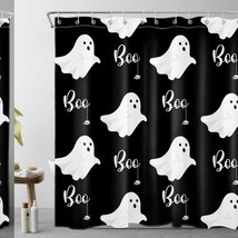 Gothic Black and White Ghost Shower Curtain 72x72 inch - $57.41
