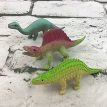 Vintage 4” Dinosaur Figures Lot Of 3 Brachiosaurus Stegosaurus Spinosaurus Toys - £9.47 GBP