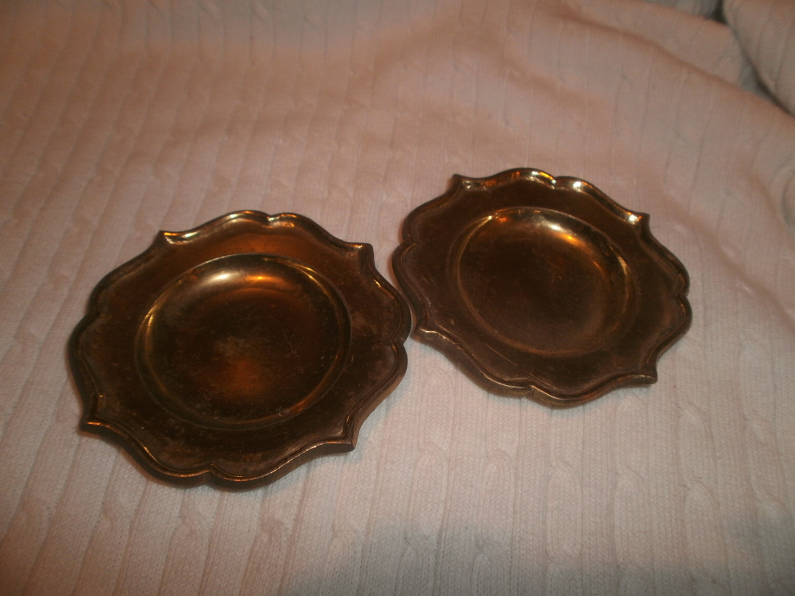 2 Decorative Metal Plates / Candle Holders - $3.00