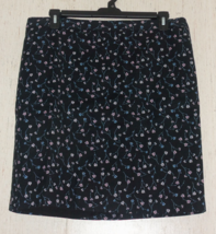 New Womens Liz Claiborne Career Fully Lined Black W/ Floral Print Skirt Size 16 - £22.38 GBP