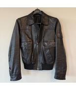 GUCCI LEATHER BOMBER JACKET BLACK GG PRINT GUCCISSIMA SZ SMALL 46 EU (36... - $42,384.92 MXN