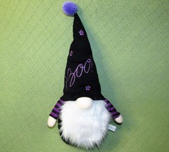 18&quot; Halloween Gnome Decorative Plush Self Standing Black Purple Boo Stuffed Man - £25.17 GBP