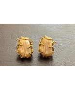 Large Freshwater Pearl Pierced Earrings Gold Plated faux coral branch se... - $4,149.67 MXN