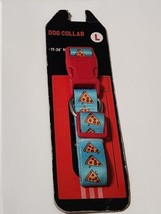 New Large Dog Collar Red Blue Pizza Pattern 17-26&quot; - £7.72 GBP