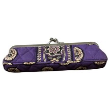 Vera Bradley Purple Paisley Quilted Kiss Lock Eyeglass Case With Silver ... - $14.40