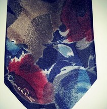 Oscar De La Renta Studio Mens Tie Multi-Color Floral Tie USA Made Necktie - £17.26 GBP